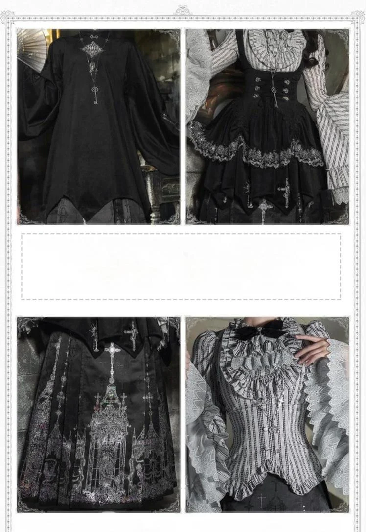 With PUJI - Letter and Poetry · Raven's Night Song - Oriental Aesthetics Gothic Lolita Dress Set - Image 18