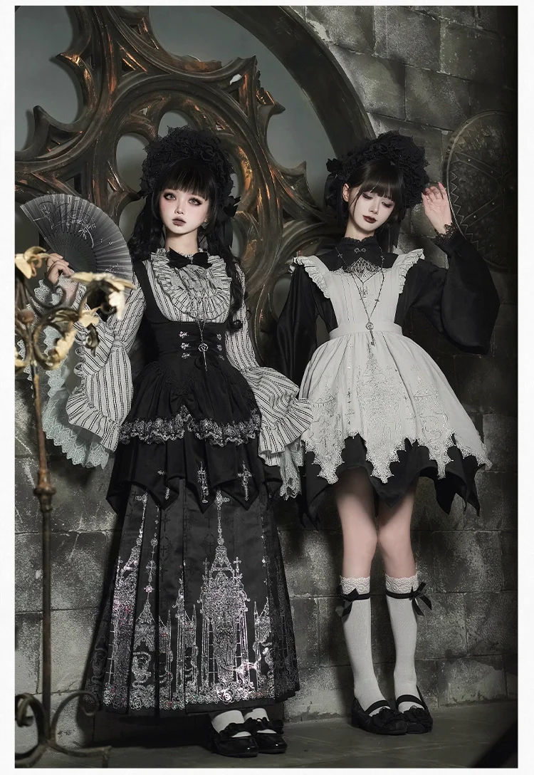 With PUJI - Letter and Poetry · Raven's Night Song - Oriental Aesthetics Gothic Lolita Dress Set - Image 5