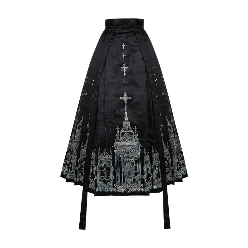 With PUJI - Letter and Poetry · Raven's Night Song - Oriental Aesthetics Gothic Lolita Dress Set - Image 63