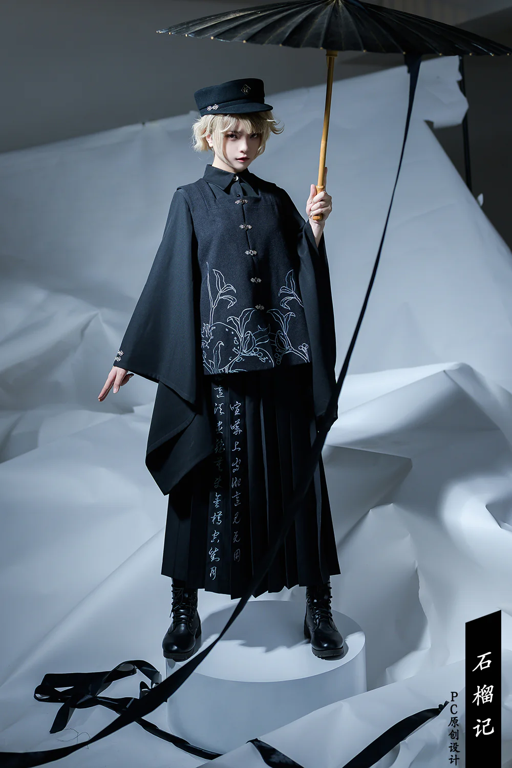 Pomegranate Note - Chinese Style Black Pleated Skirt - Image 15