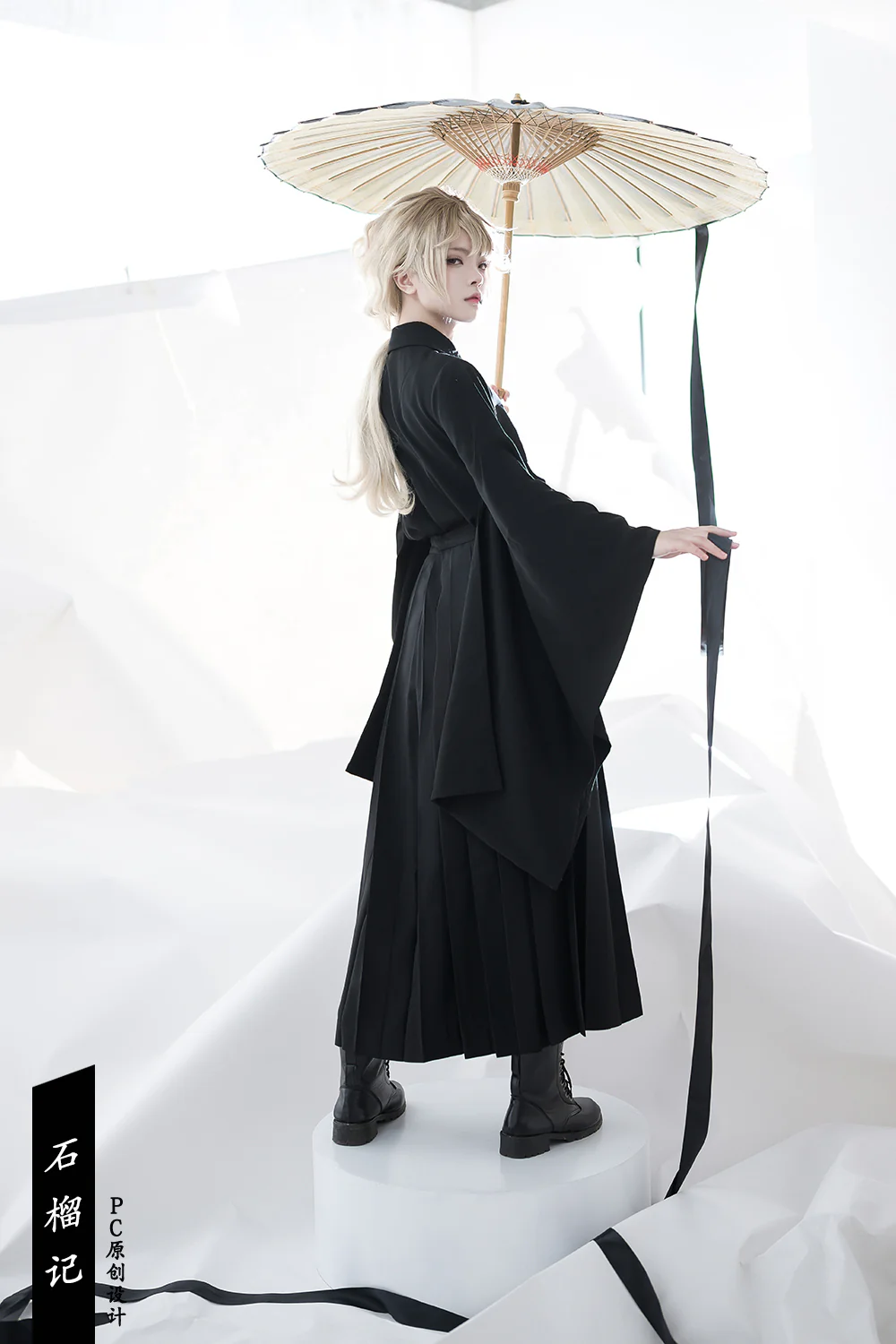Pomegranate Note - Chinese Style Black Pleated Skirt - Image 7