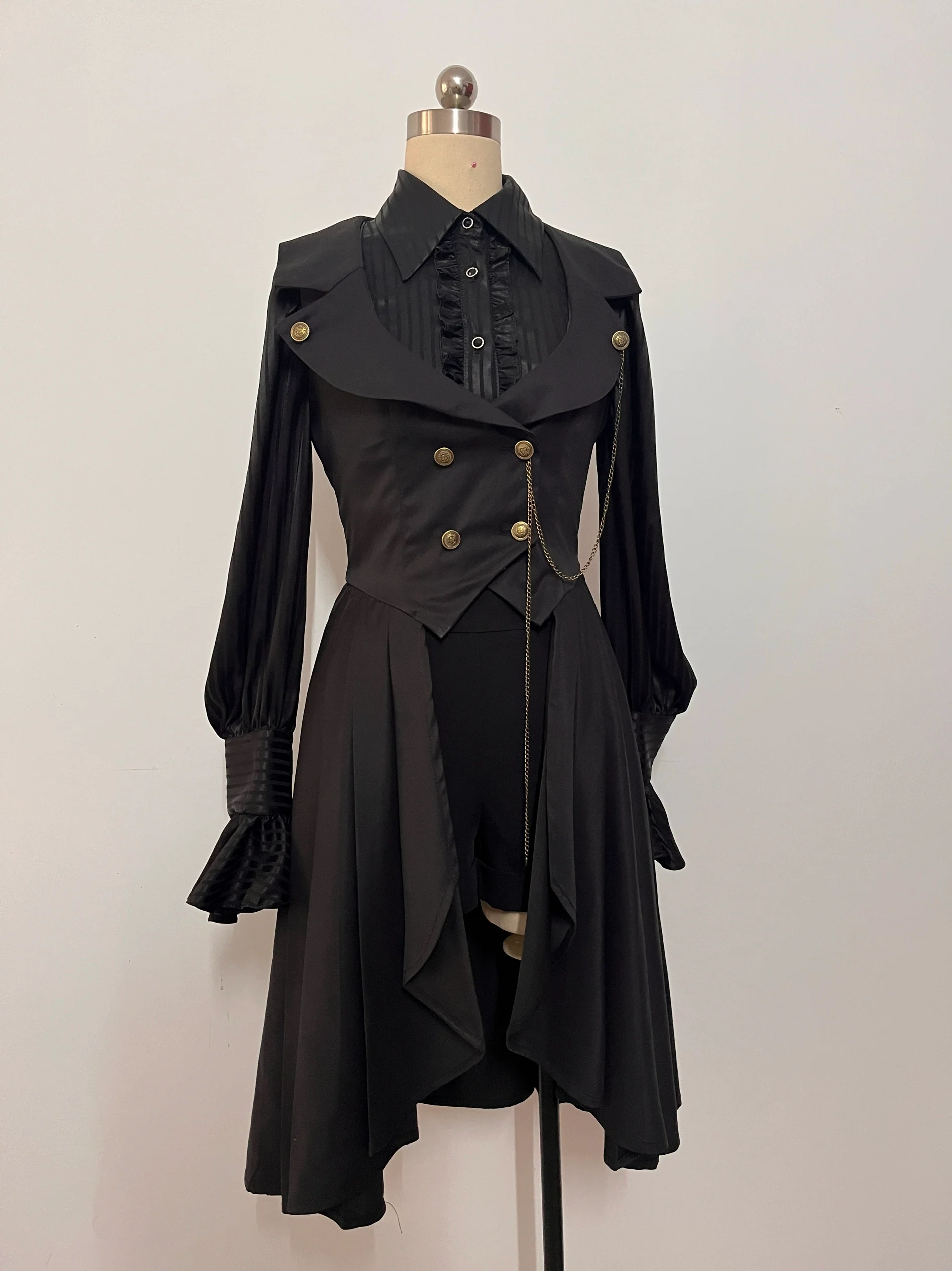 Gazing Galactic - Moonstone - Ouji Lolita Black Vest Prince Long Trailing Vest - Image 15