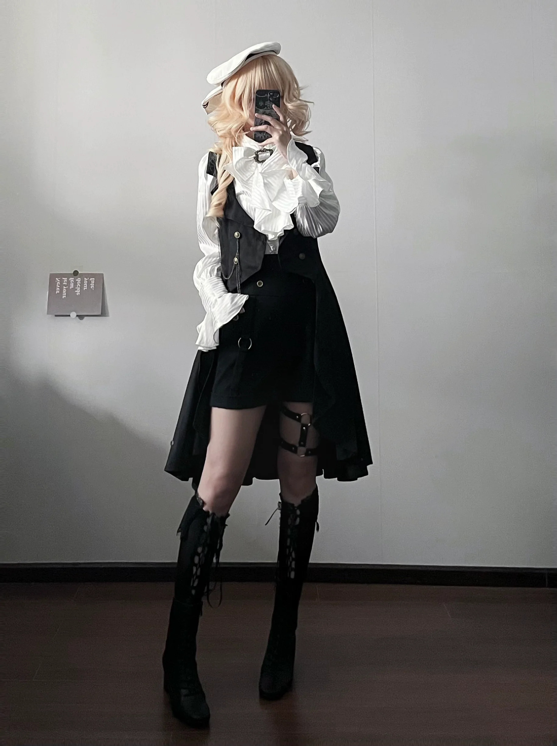 Gazing Galactic - Moonstone - Ouji Lolita Black Vest Prince Long Trailing Vest - Image 4