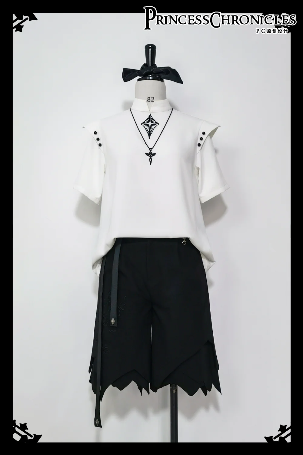 Embroidered White Ouji Lolita Shirt - Image 2