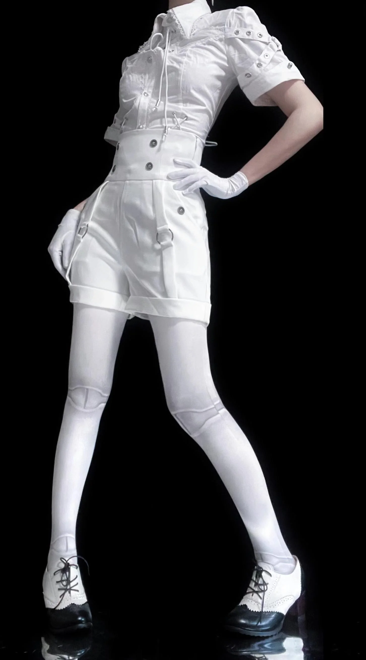 Gazing Galactic - Ouji Lolita Blouse With Chest Cutout & Lace-Up - Image 5