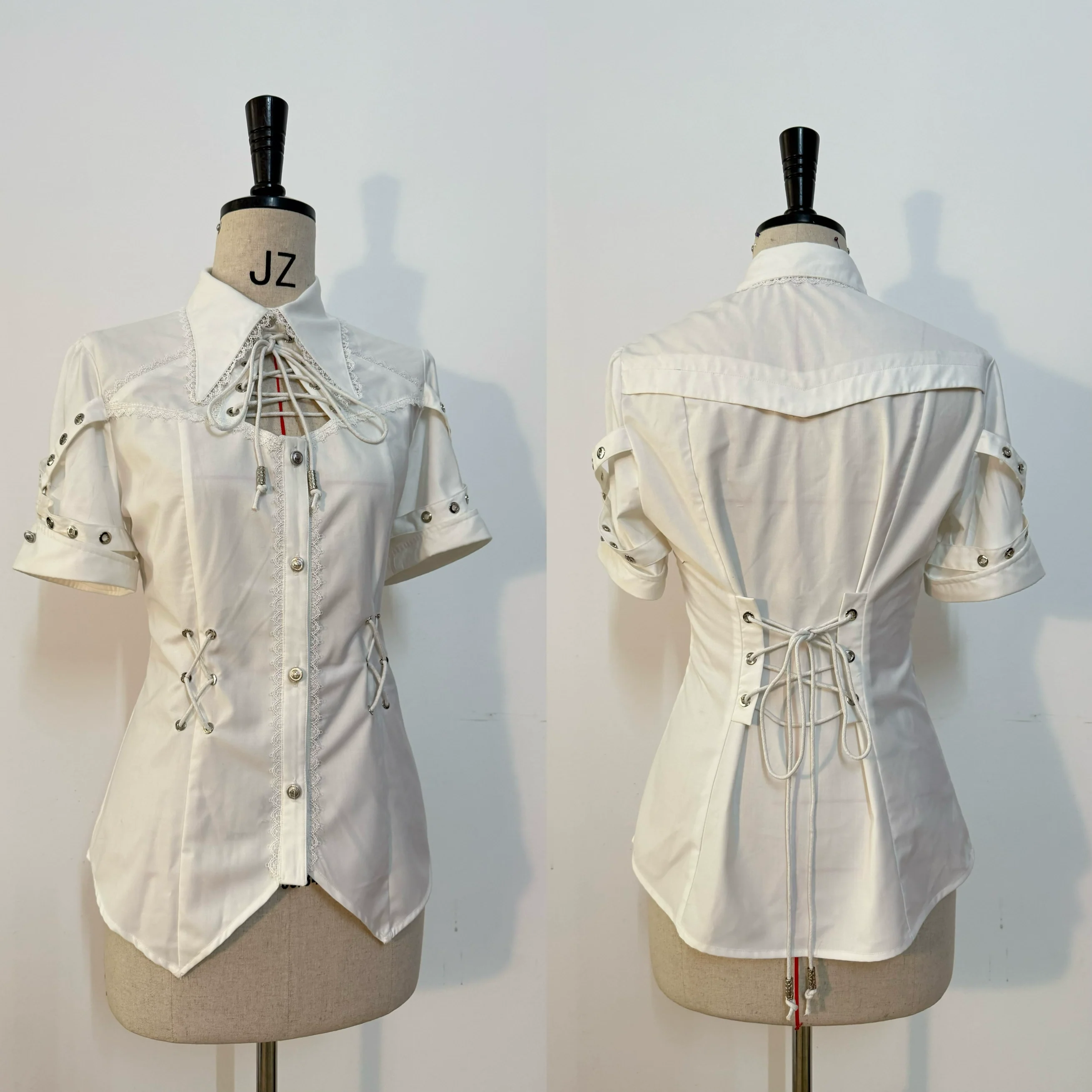 Gazing Galactic - Ouji Lolita Blouse With Chest Cutout & Lace-Up - Image 8
