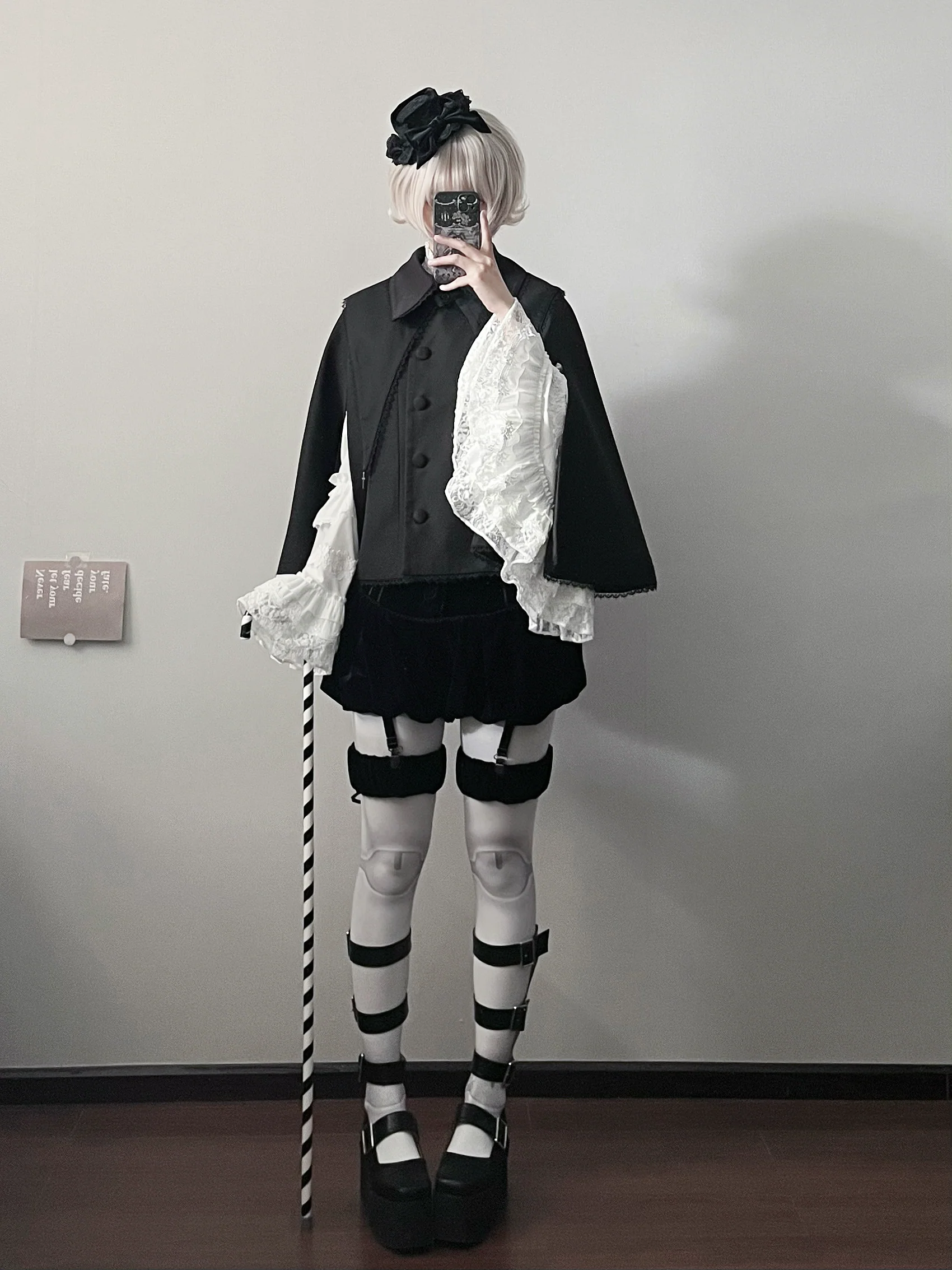 Ouji Lolita Cape Coat, Detachable False Collar - Image 10