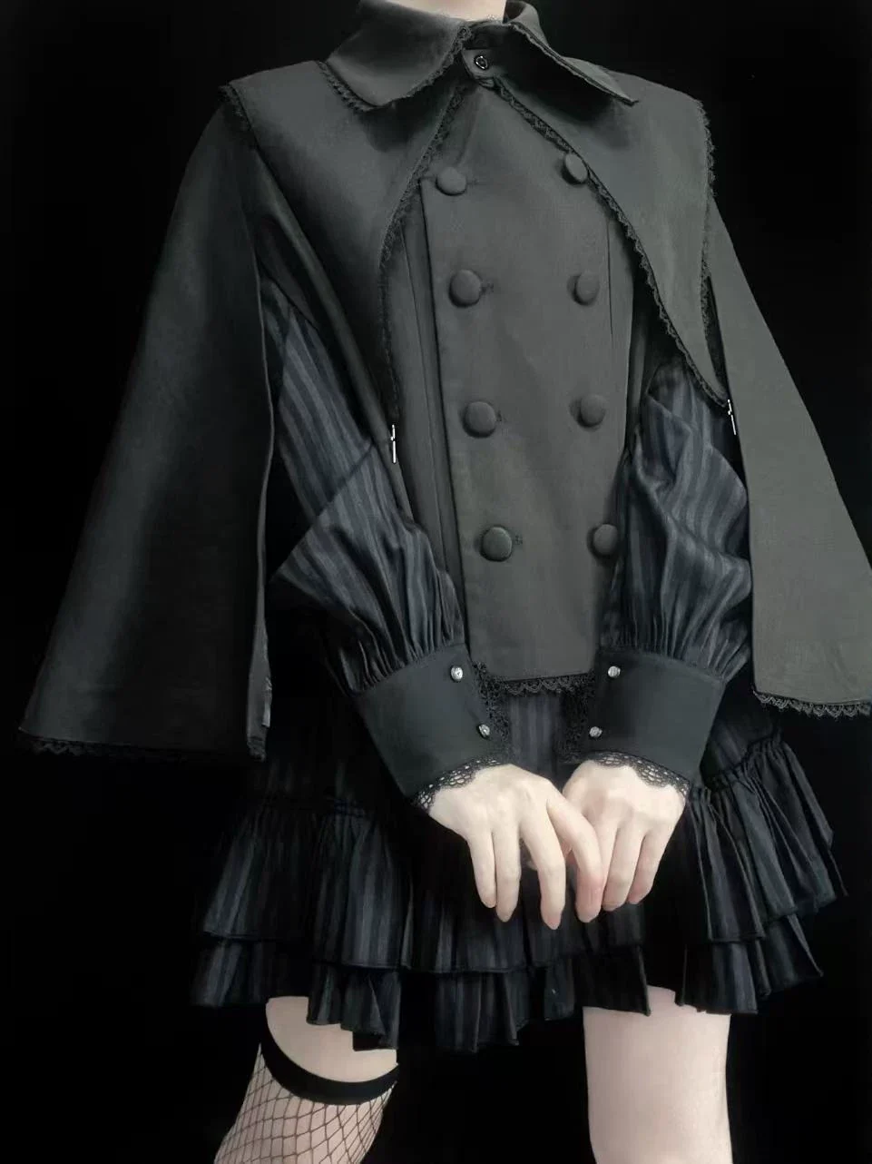 Ouji Lolita Cape Coat, Detachable False Collar - Image 13