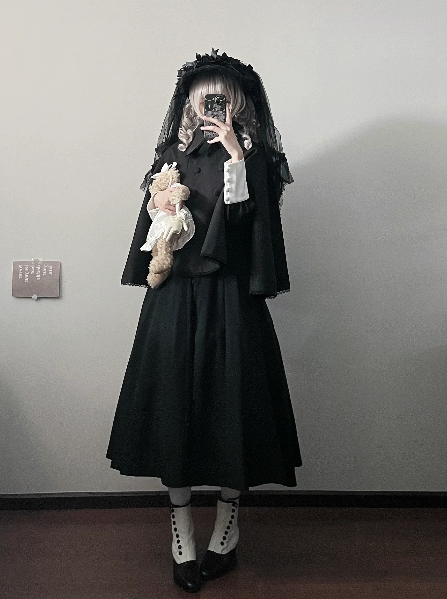 Ouji Lolita Cape Coat, Detachable False Collar - Image 7