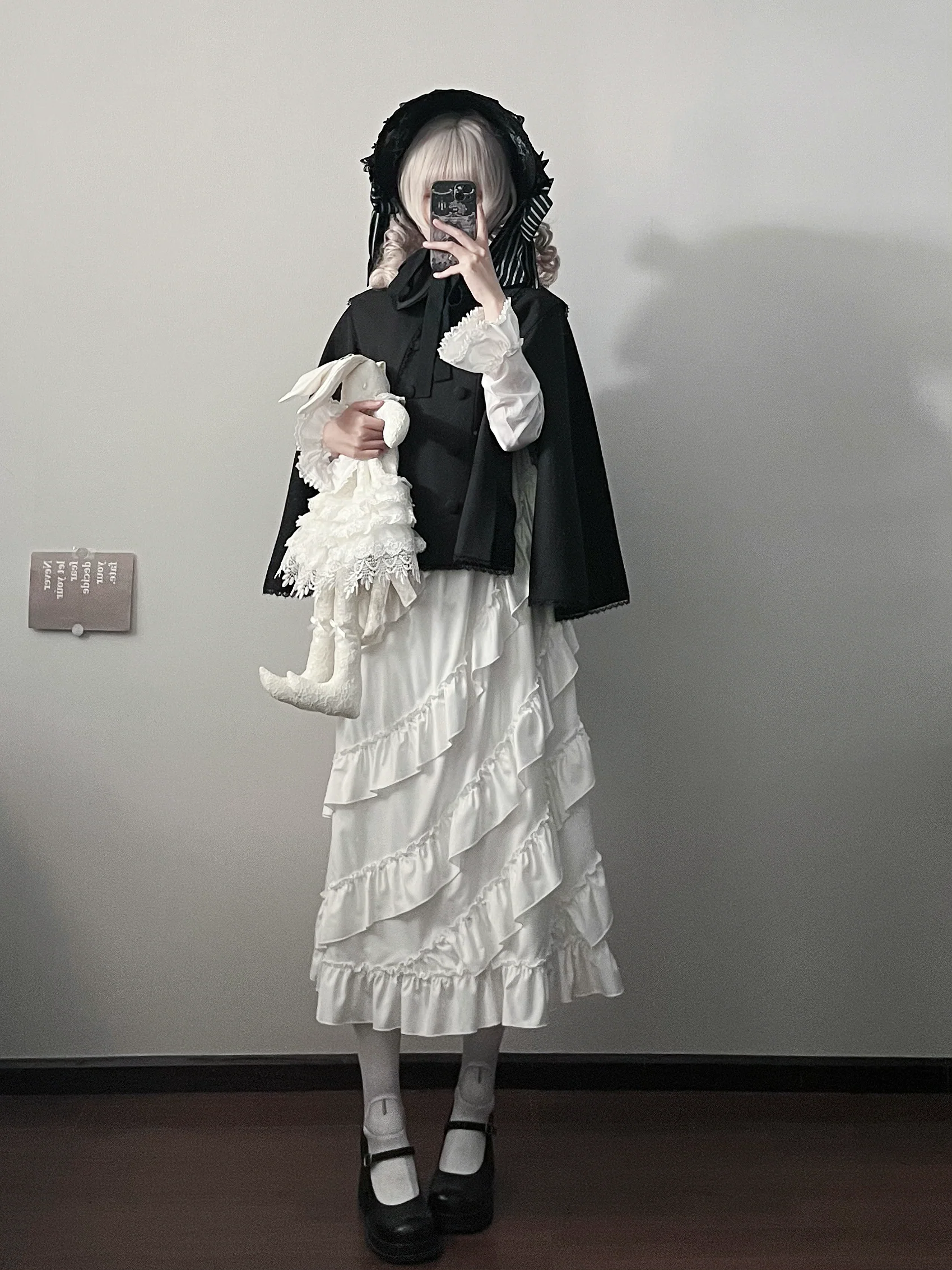 Ouji Lolita Cape Coat, Detachable False Collar - Image 9