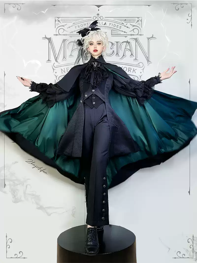 Ouji Lolita Cape With Layered Capelet Customized Color/Size - Image 3