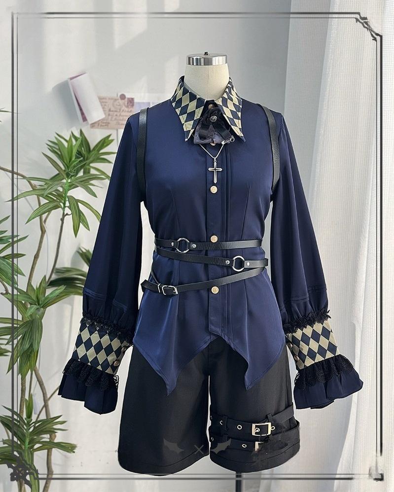 Fantasy Wonderland - Ouji Lolita Checkered Blouse, Suspenders Pants and Cape - Image 24