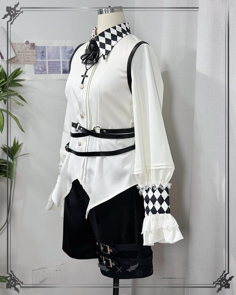 Fantasy Wonderland - Ouji Lolita Checkered Blouse, Suspenders Pants and Cape - Image 26
