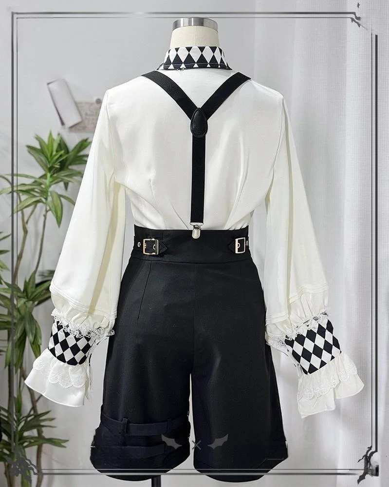 Fantasy Wonderland - Ouji Lolita Checkered Blouse, Suspenders Pants and Cape - Image 29