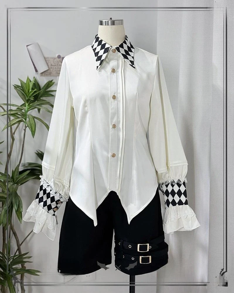 Fantasy Wonderland - Ouji Lolita Checkered Blouse, Suspenders Pants and Cape - Image 31