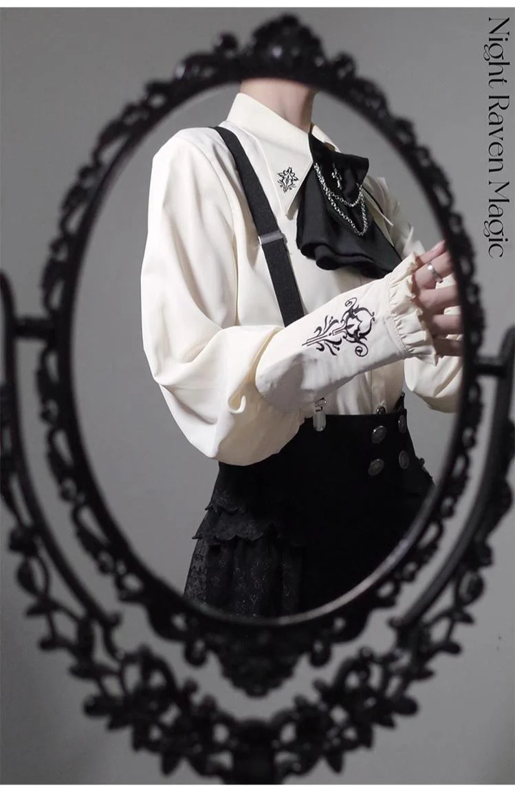 Night Raven Magic - Ouji Lolita Dress Set, Suspender Shorts & Cape - Image 20