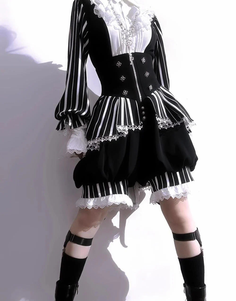 Fancy Trick - Ouji Lolita Long Sleeve Shirt Vintage Shorts Suit - Image 14