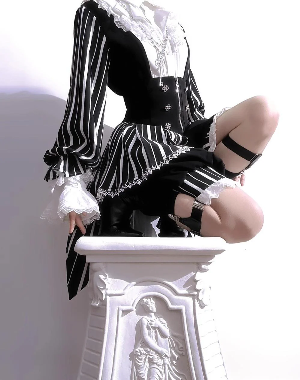 Fancy Trick - Ouji Lolita Long Sleeve Shirt Vintage Shorts Suit - Image 20
