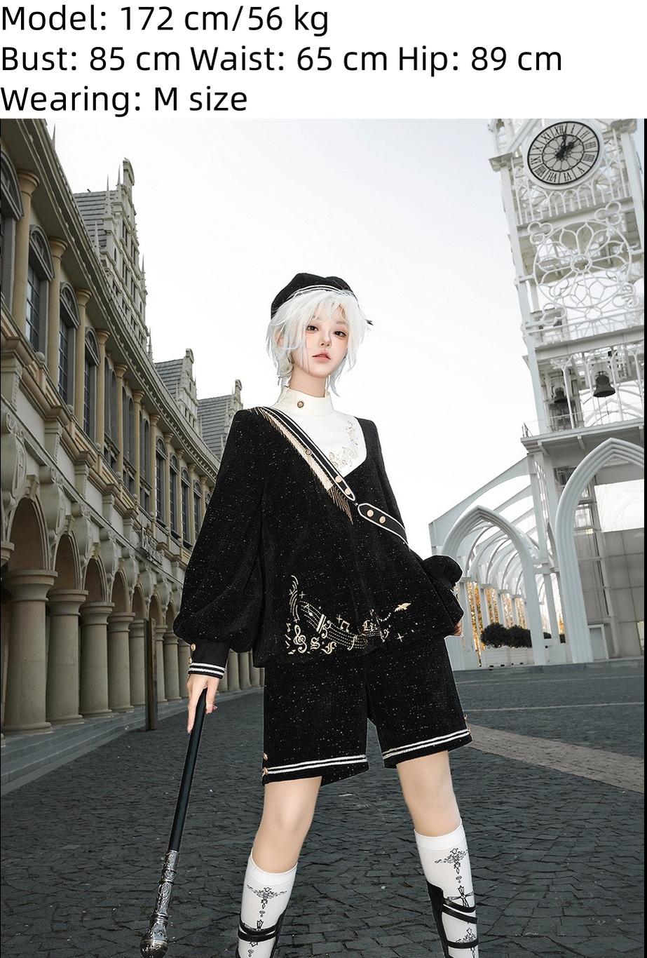 LizBird - Tomorrow Song - Ouji Lolita Loose Sweater and A-line Shorts - Image 6