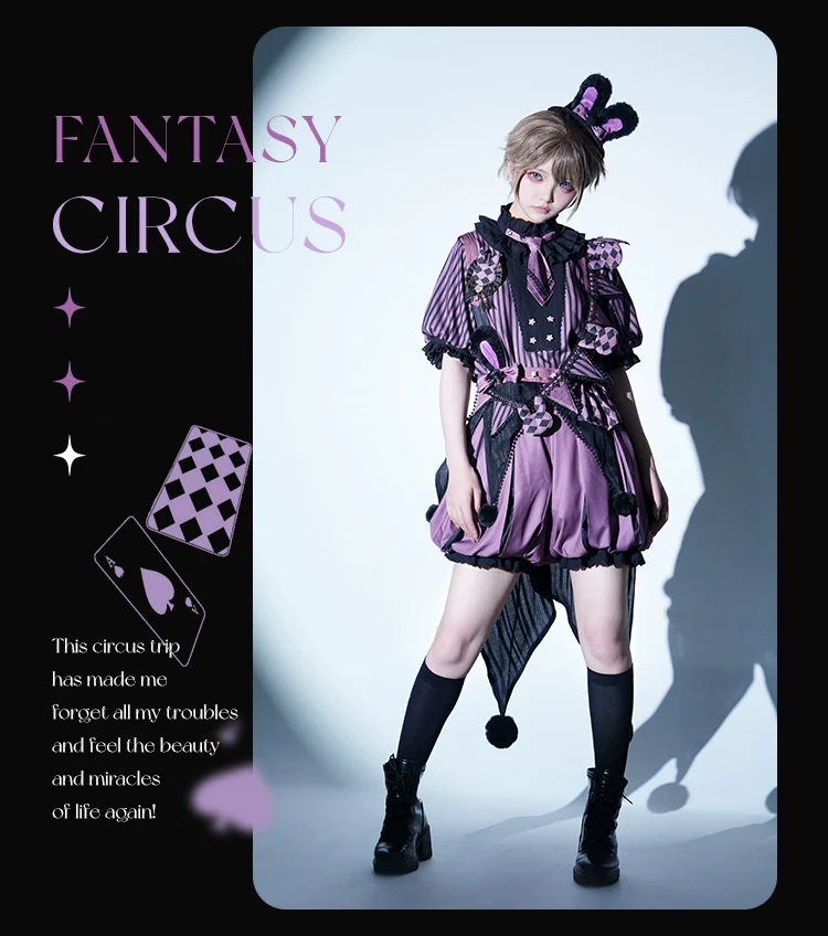 Ouji Lolita OP Dress Circus Lolita Strip Prince Suit - Image 10