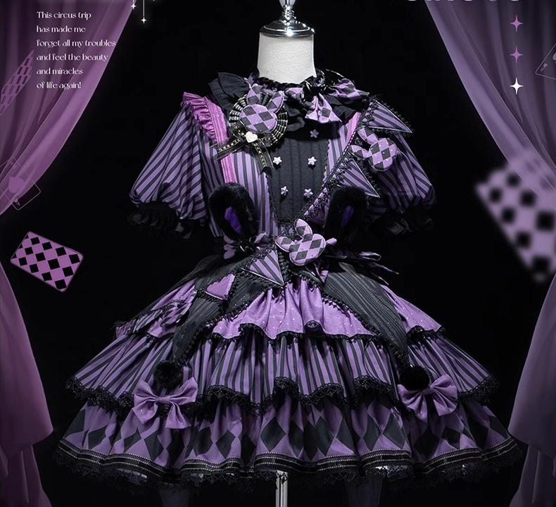 Ouji Lolita OP Dress Circus Lolita Strip Prince Suit - Image 13