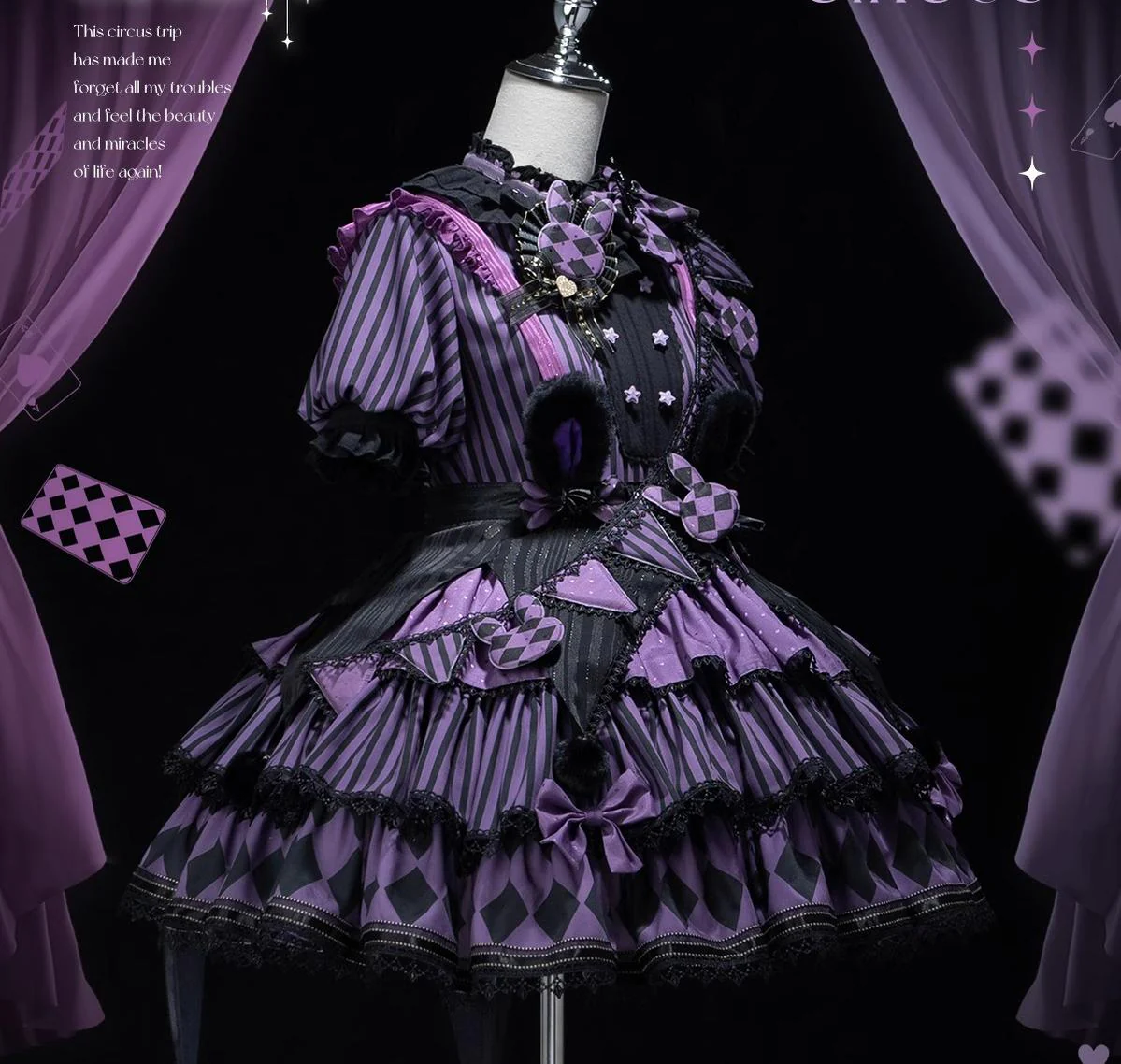Ouji Lolita OP Dress Circus Lolita Strip Prince Suit - Image 14