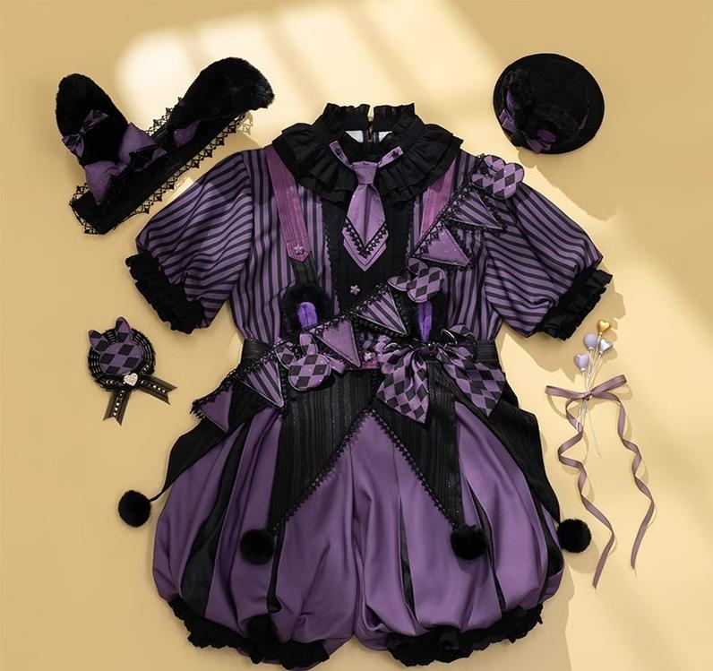 Ouji Lolita OP Dress Circus Lolita Strip Prince Suit - Image 18
