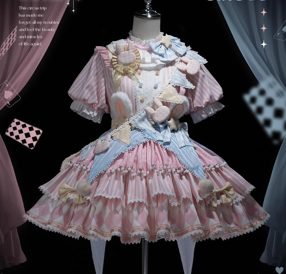 Ouji Lolita OP Dress Circus Lolita Strip Prince Suit - Image 31