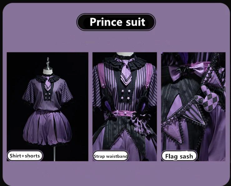 Ouji Lolita OP Dress Circus Lolita Strip Prince Suit - Image 47