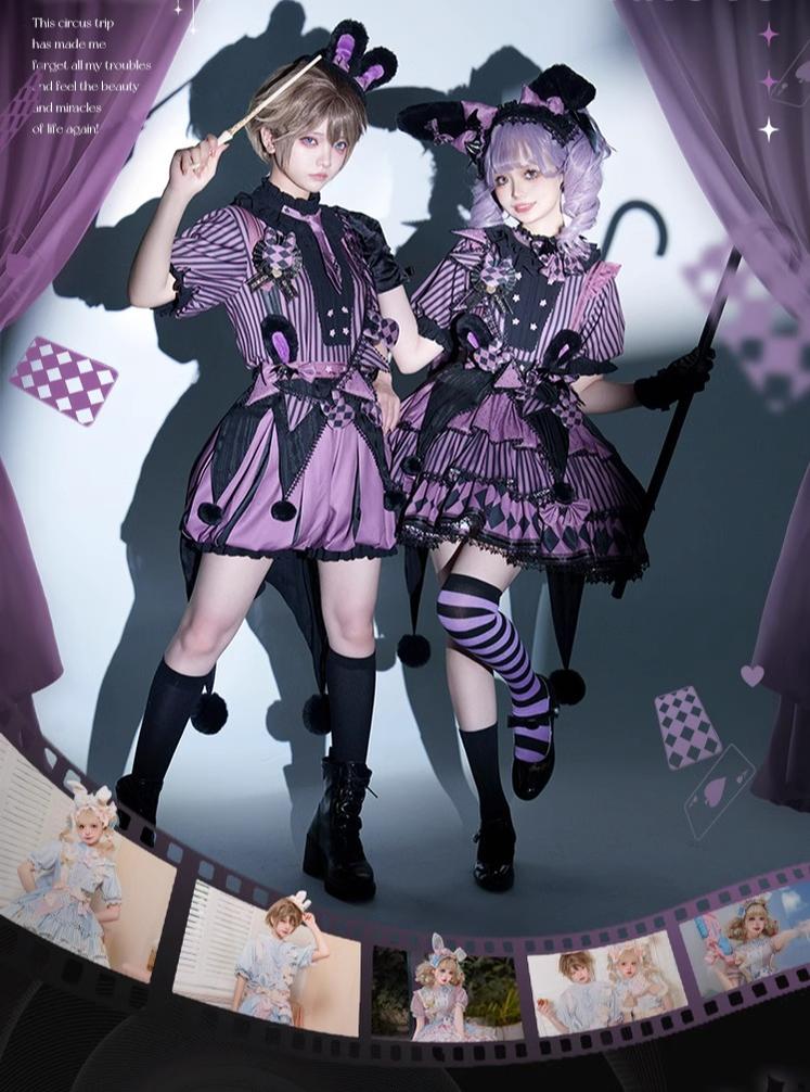 Ouji Lolita OP Dress Circus Lolita Strip Prince Suit - Image 5