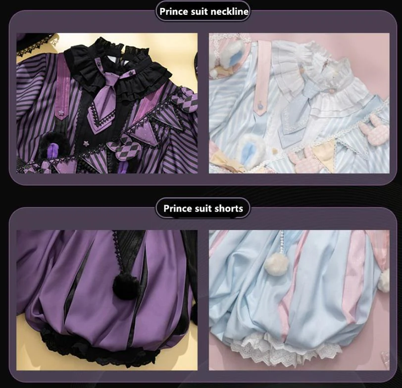 Ouji Lolita OP Dress Circus Lolita Strip Prince Suit - Image 54