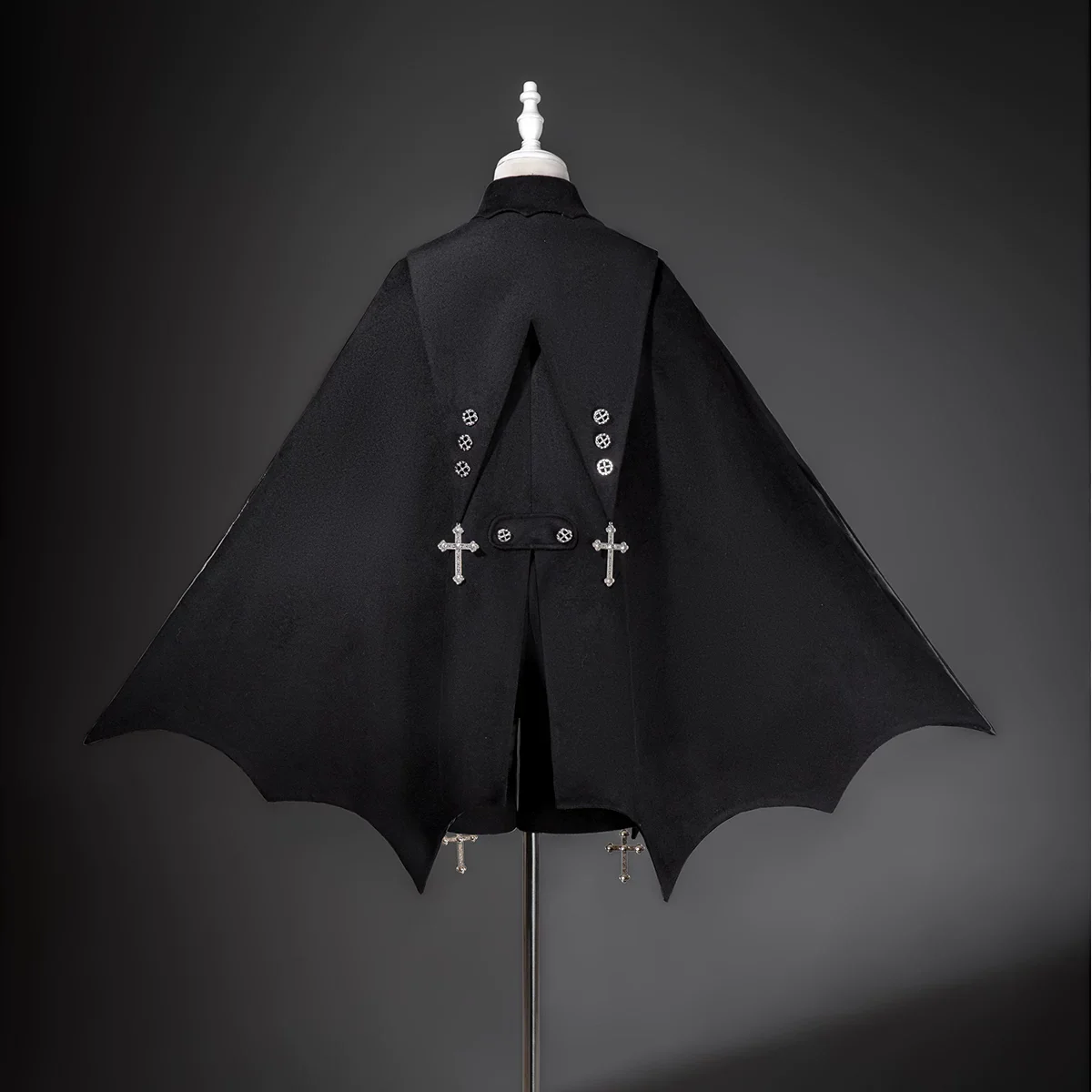 Nightfall - Ouji Lolita Outfit, Bat Wing Shaped Cape - Image 18