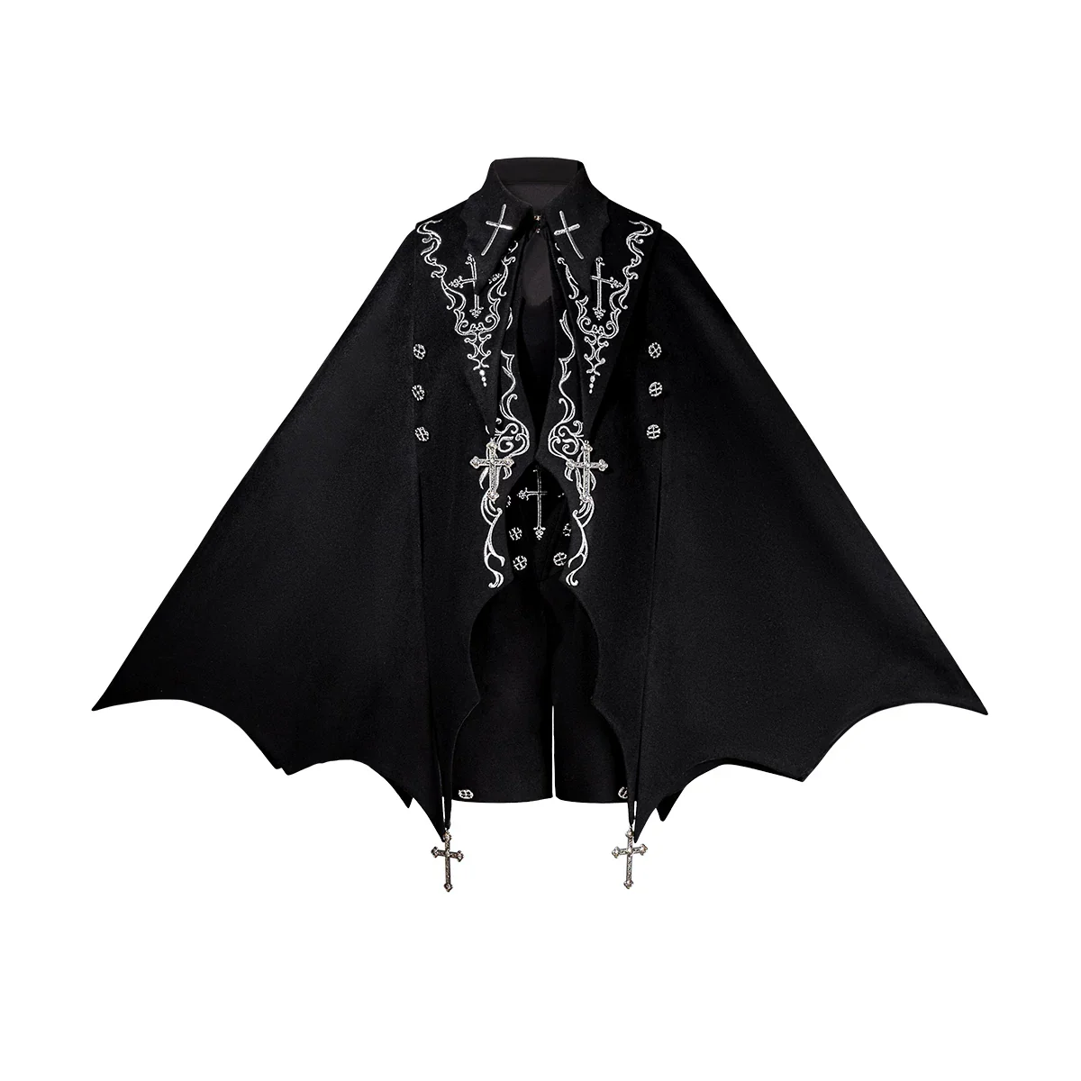 Nightfall - Ouji Lolita Outfit, Bat Wing Shaped Cape - Image 19