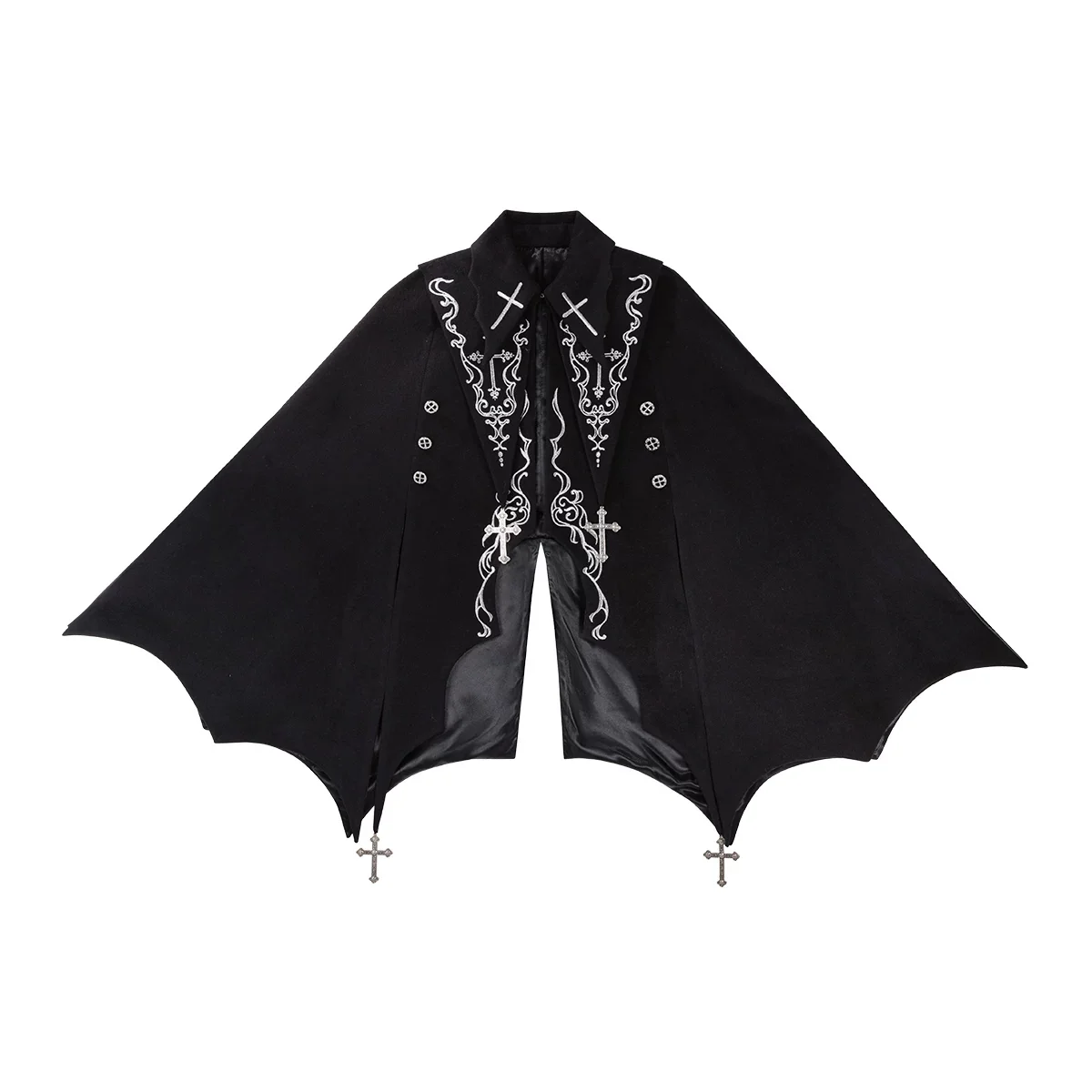 Nightfall - Ouji Lolita Outfit, Bat Wing Shaped Cape - Image 22