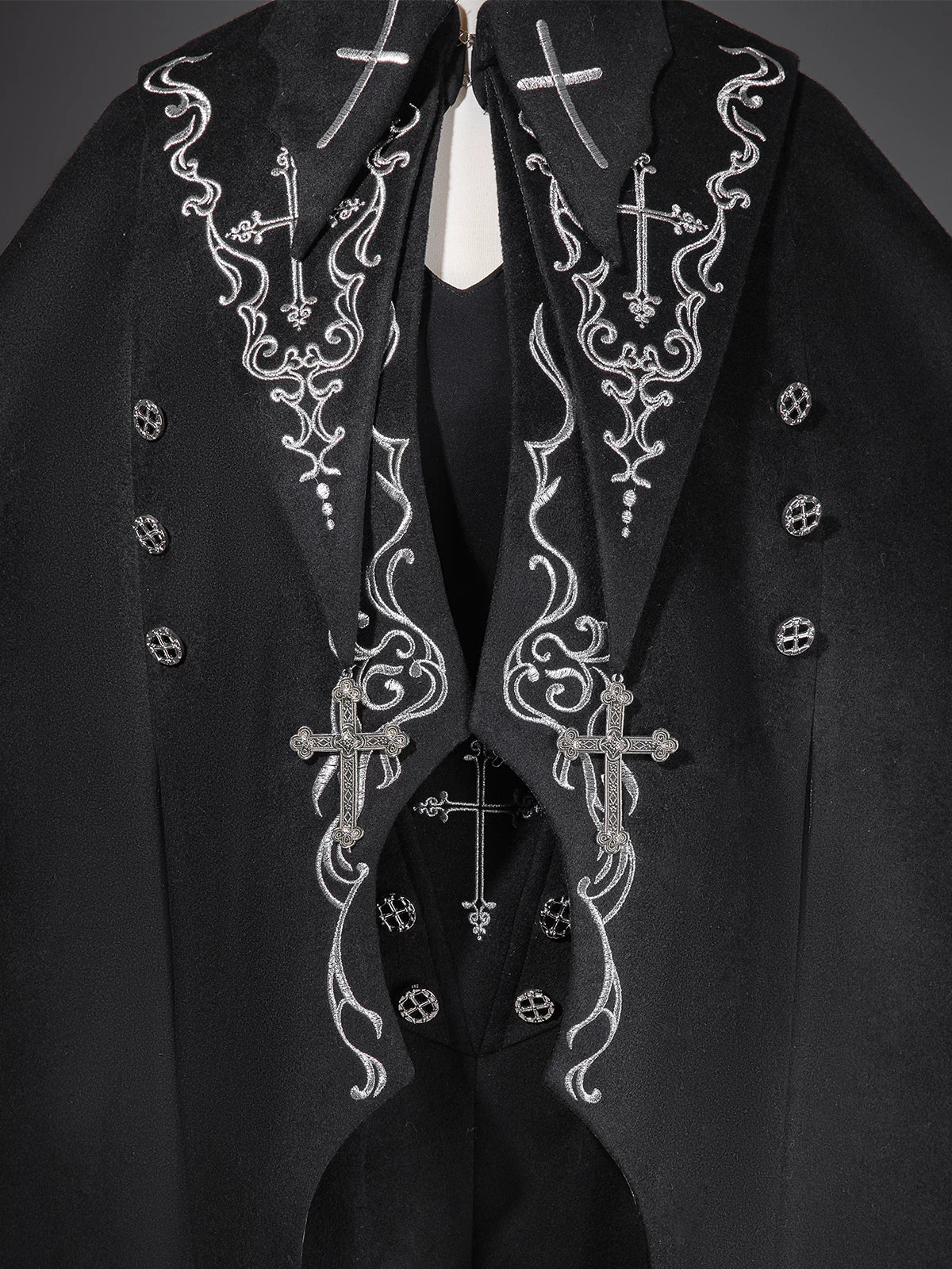 Nightfall - Ouji Lolita Outfit, Bat Wing Shaped Cape - Image 6