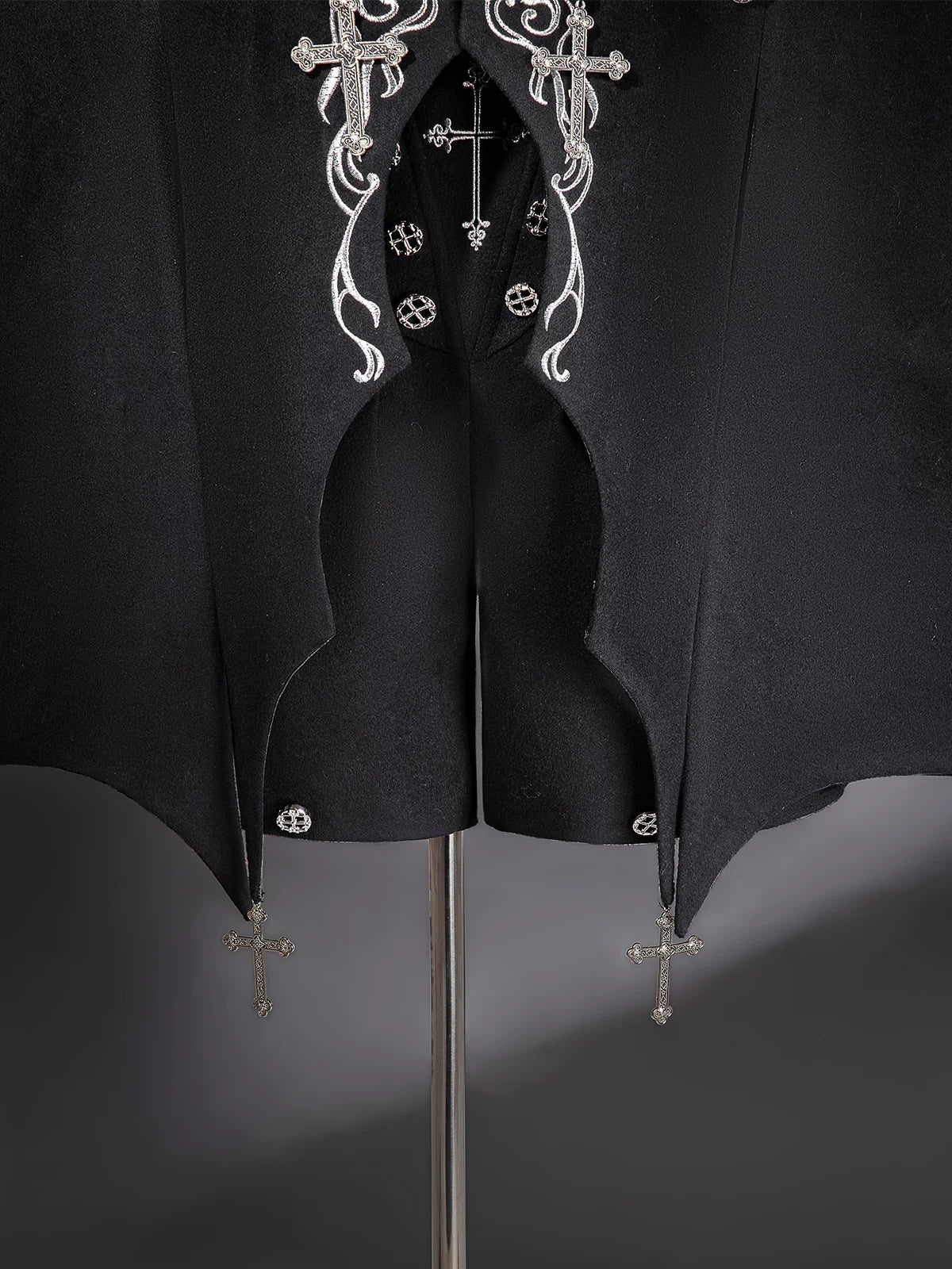 Nightfall - Ouji Lolita Outfit, Bat Wing Shaped Cape - Image 8