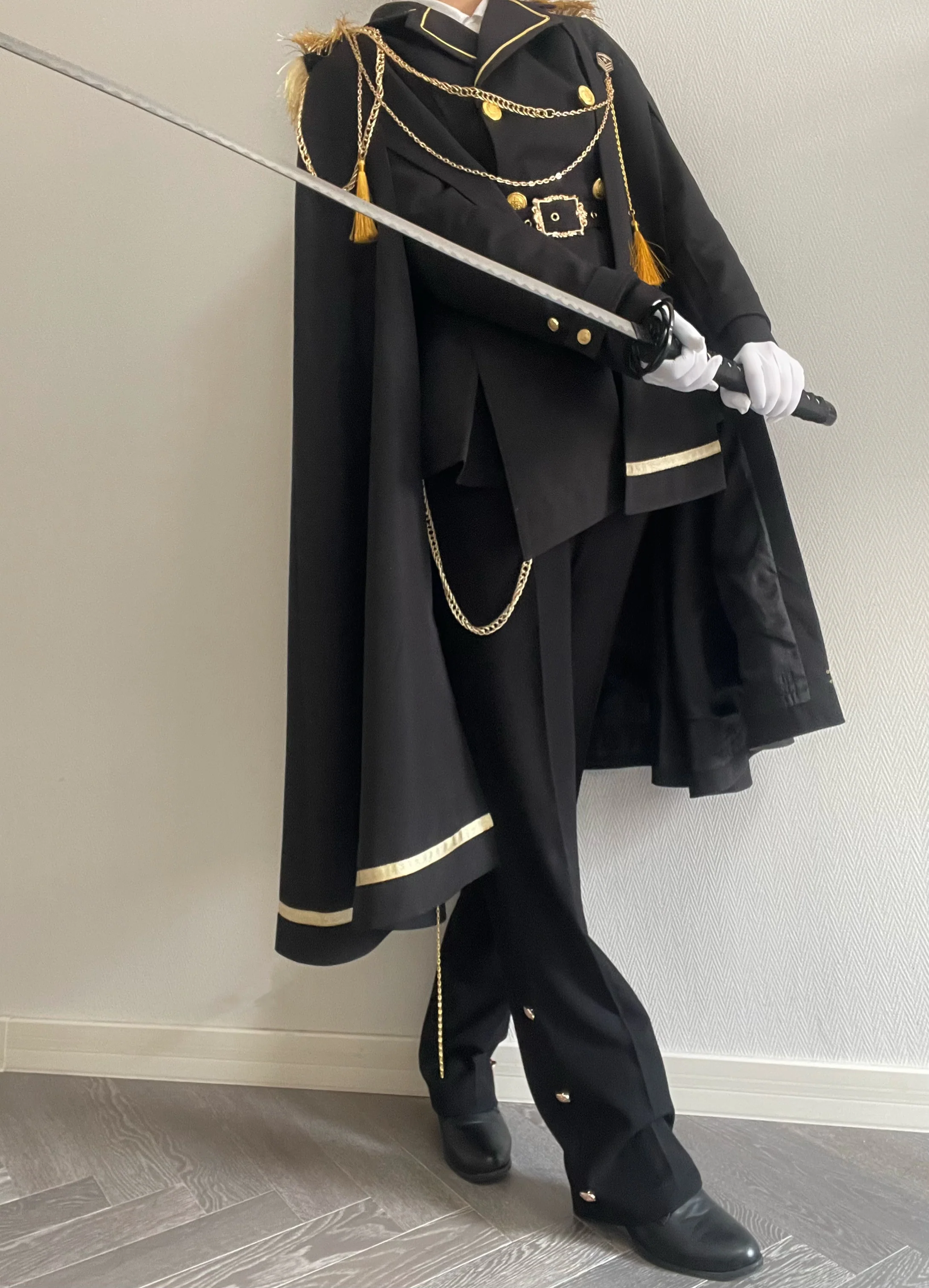 Gazing Galactic - Dawnbreak - Ouji Lolita Pants Suit with Military Coat and Cape - Image 10