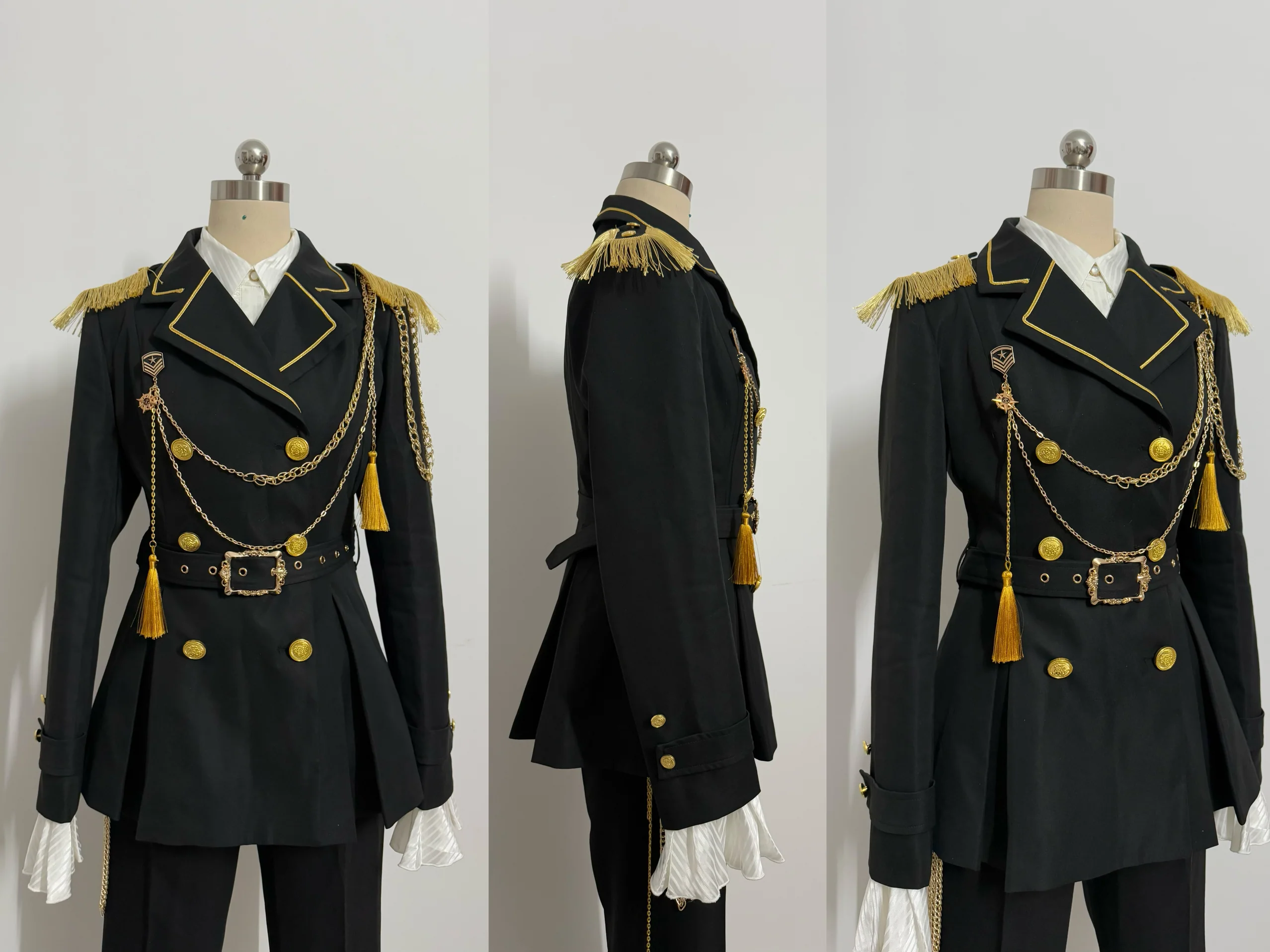Gazing Galactic - Dawnbreak - Ouji Lolita Pants Suit with Military Coat and Cape - Image 15