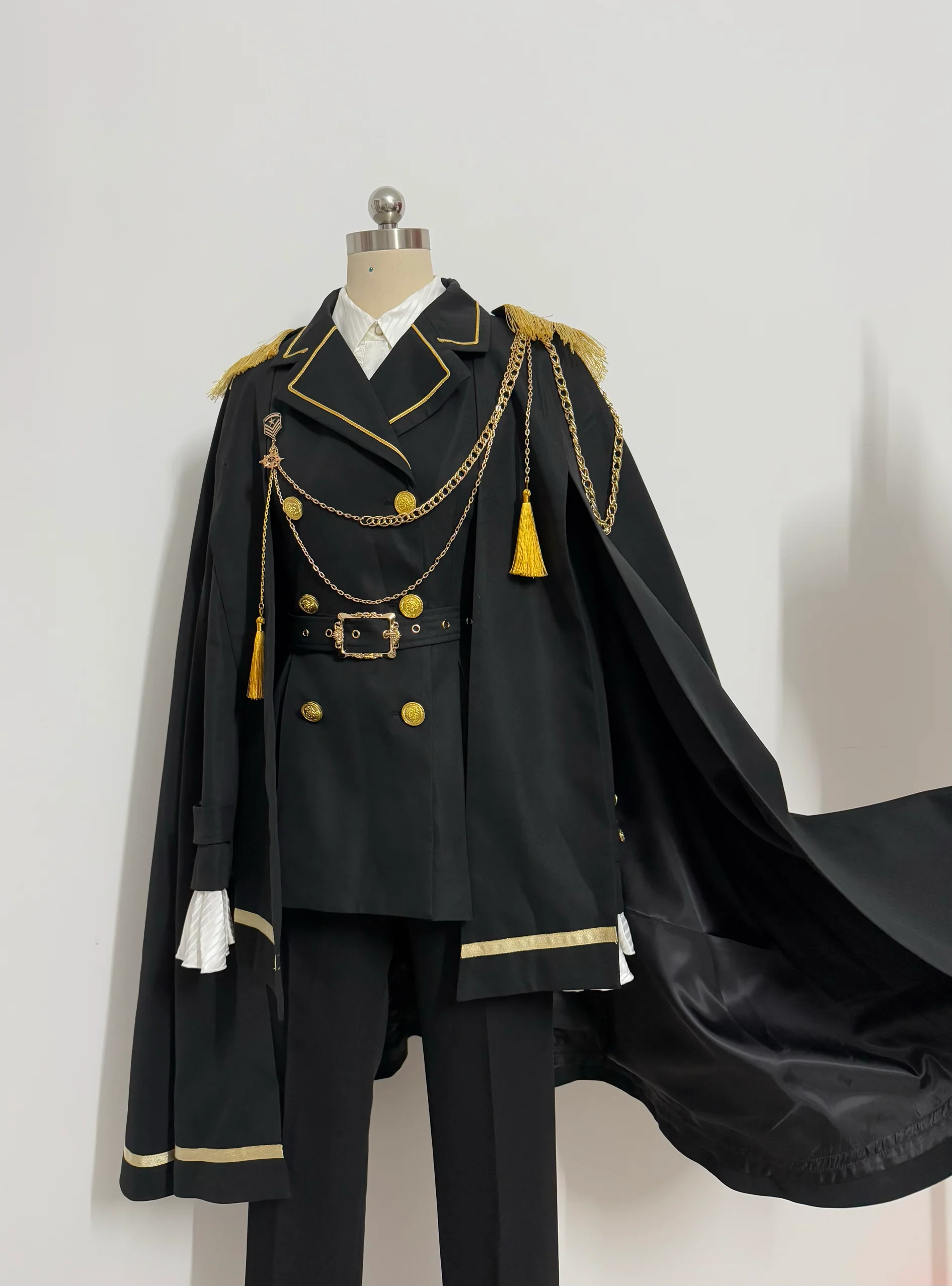 Gazing Galactic - Dawnbreak - Ouji Lolita Pants Suit with Military Coat and Cape - Image 16