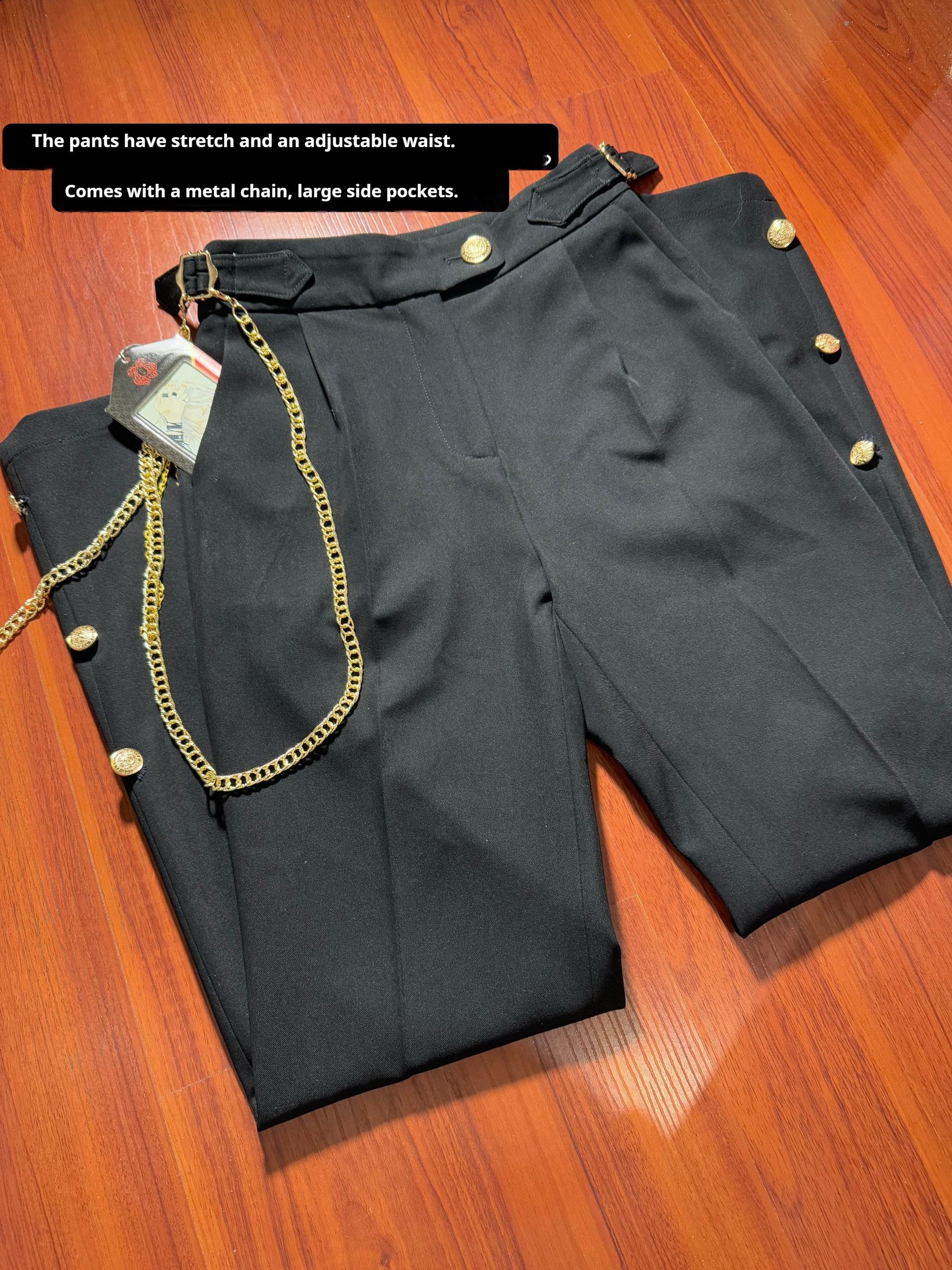 Gazing Galactic - Dawnbreak - Ouji Lolita Pants Suit with Military Coat and Cape - Image 19