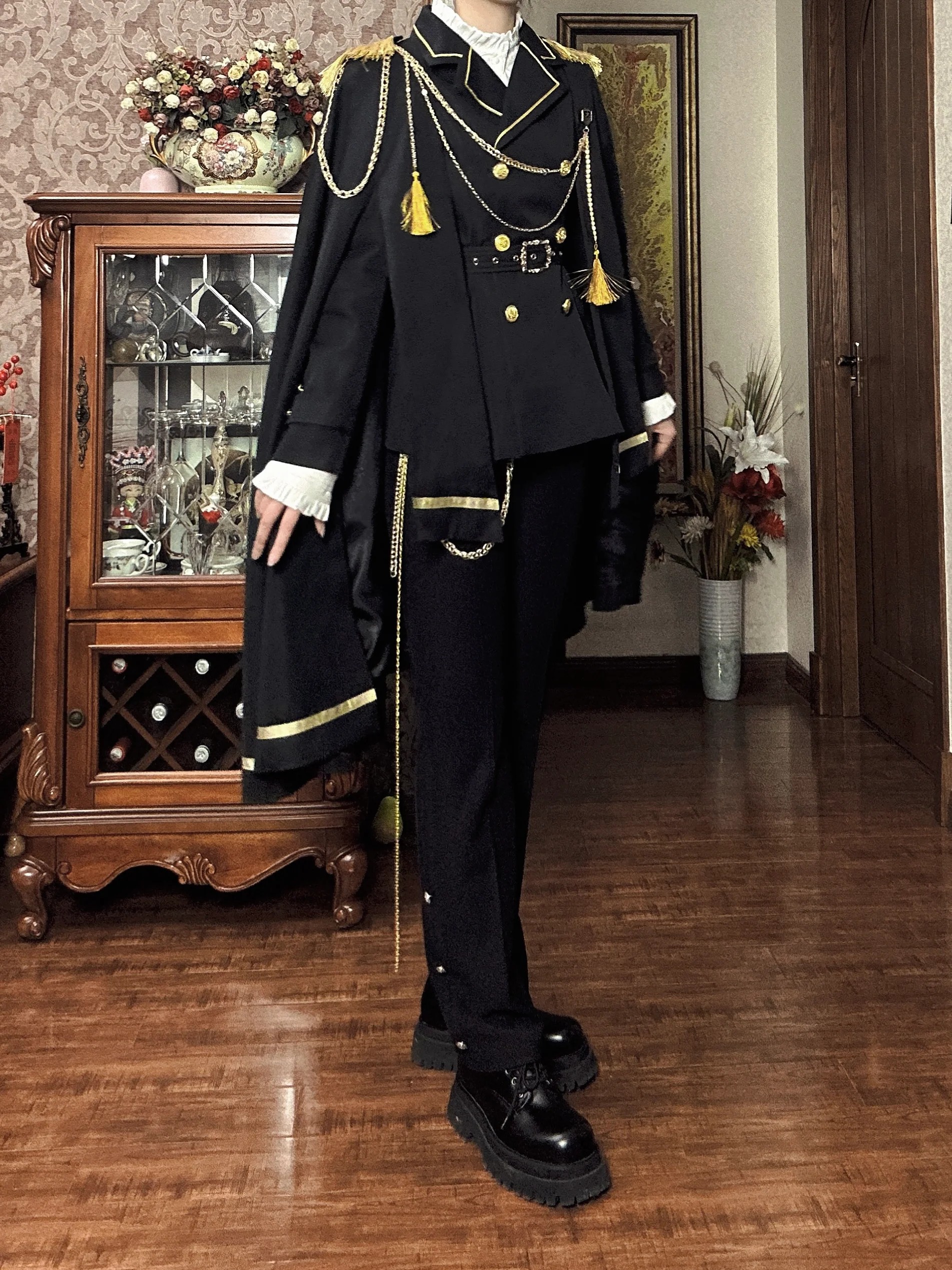 Gazing Galactic - Dawnbreak - Ouji Lolita Pants Suit with Military Coat and Cape - Image 3