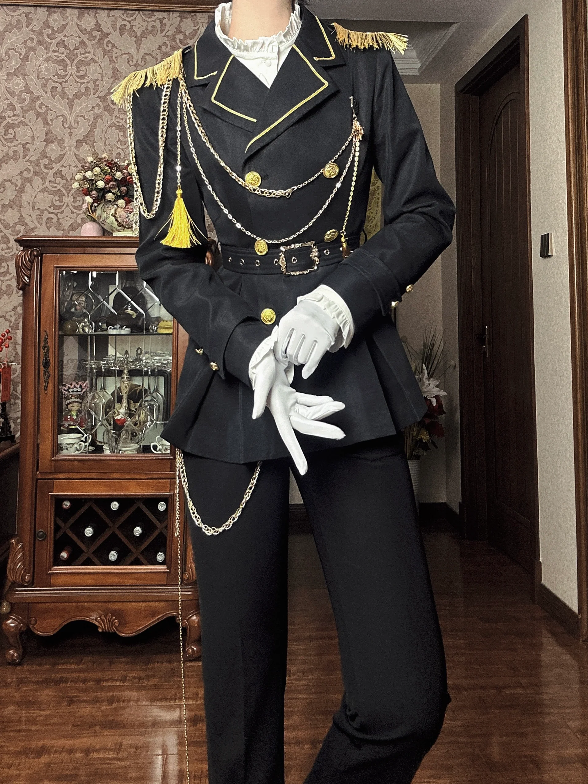 Gazing Galactic - Dawnbreak - Ouji Lolita Pants Suit with Military Coat and Cape - Image 4