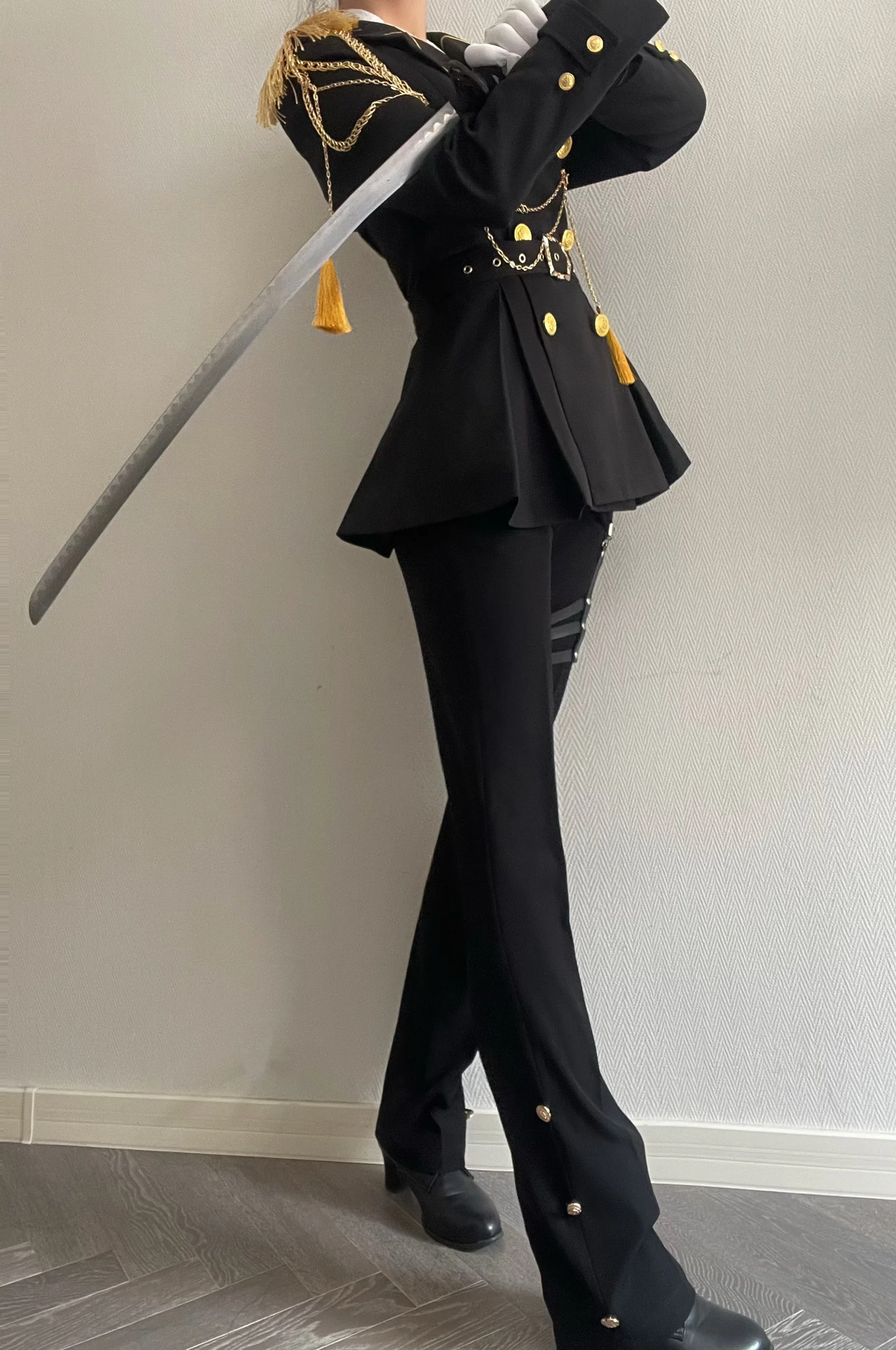 Gazing Galactic - Dawnbreak - Ouji Lolita Pants Suit with Military Coat and Cape - Image 8