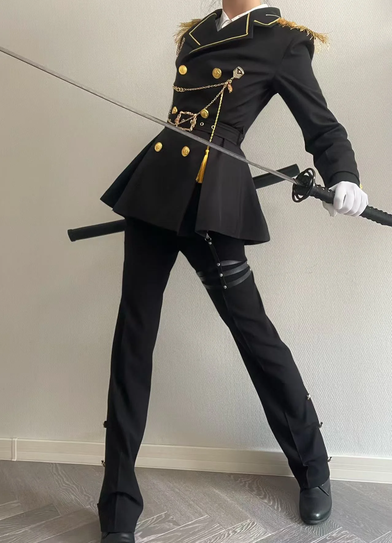 Gazing Galactic - Dawnbreak - Ouji Lolita Pants Suit with Military Coat and Cape - Image 9
