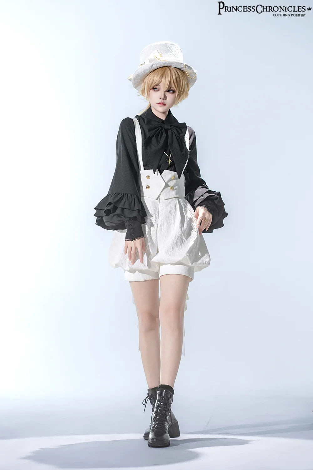 Doll - Ouji Lolita Pink Blouse & White Shorts - Image 10