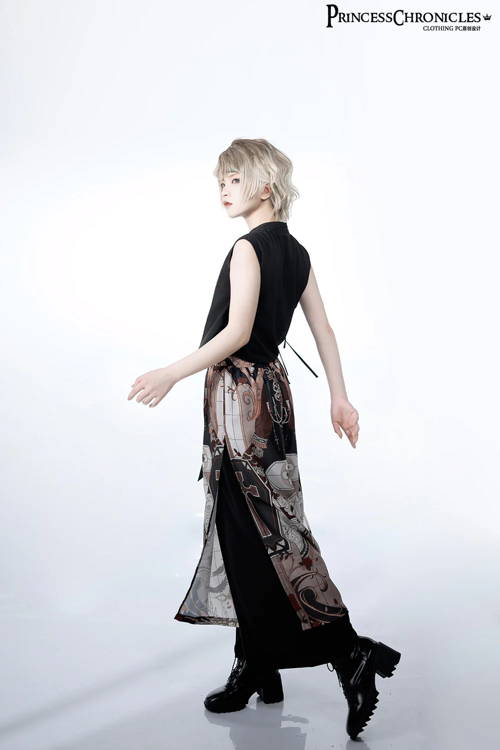 Night Instructions - Chinese Style Printed Loose Trousers - Image 2