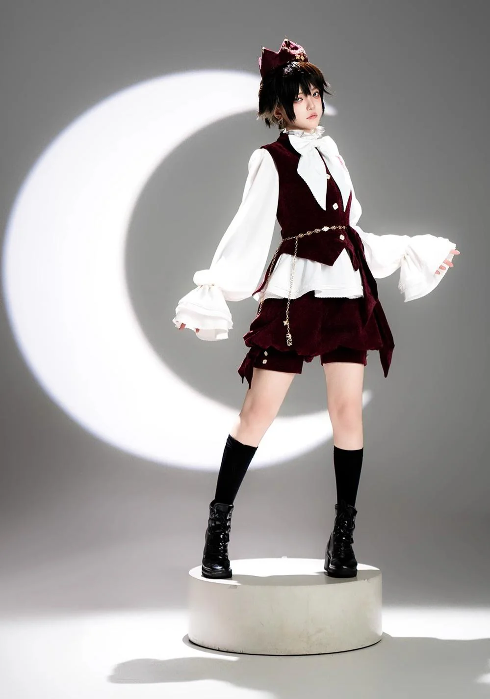 Hare Hunter - Ouji Lolita Retro Red Crown With Cross Star - Image 11