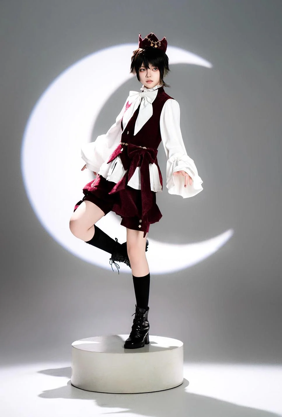 Hare Hunter - Ouji Lolita Retro Red Crown With Cross Star - Image 13