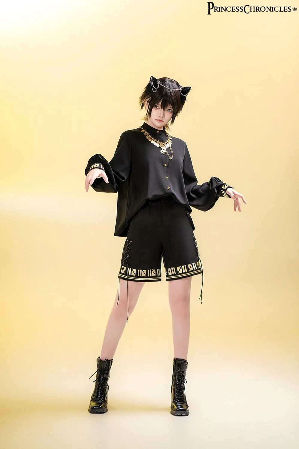 Black Cat - Ouji Lolita Shirt Vintage Blouse - Image 6