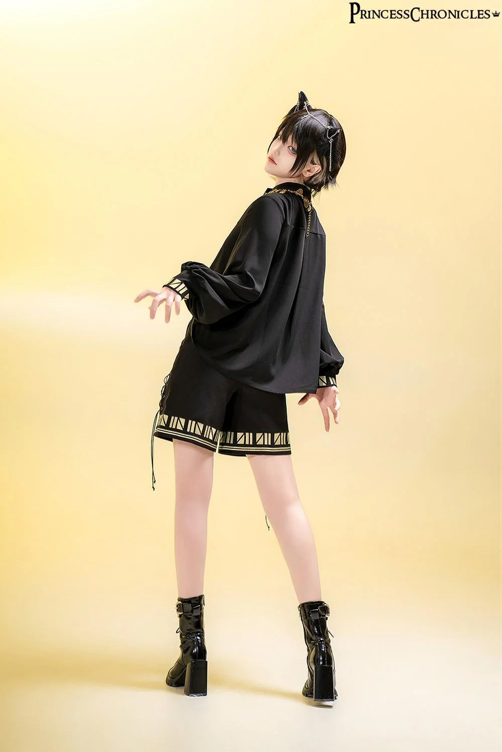 Black Cat - Ouji Lolita Shirt Vintage Blouse - Image 7